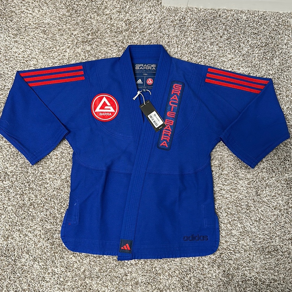 Gracie Barra Blue/Red Youth Adidas Comp Gi *BRAND NEW*